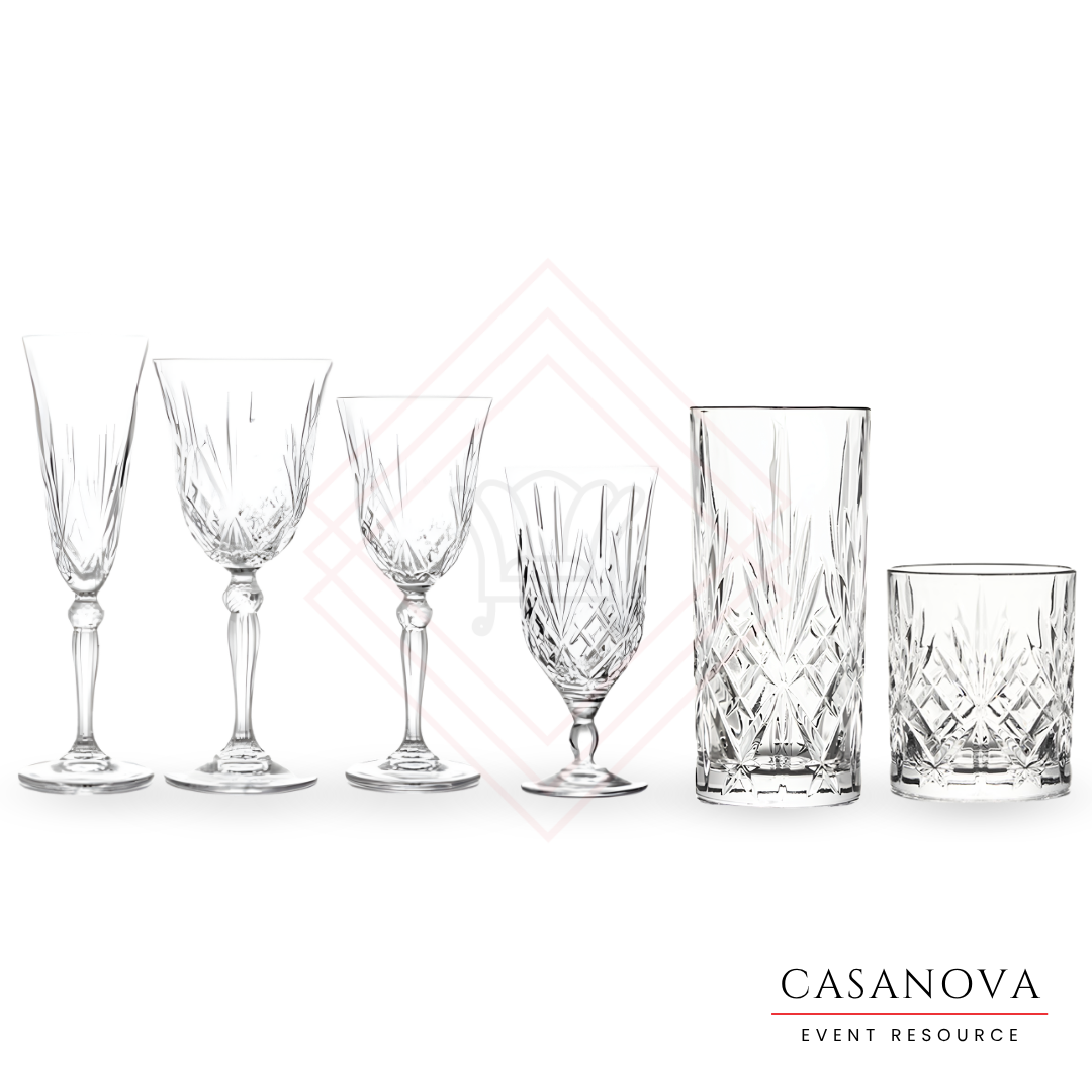 Melodia Collection (Champagne Flute, Red Wine, White Wine, Water Goblet, High Ball, Old Fashion)